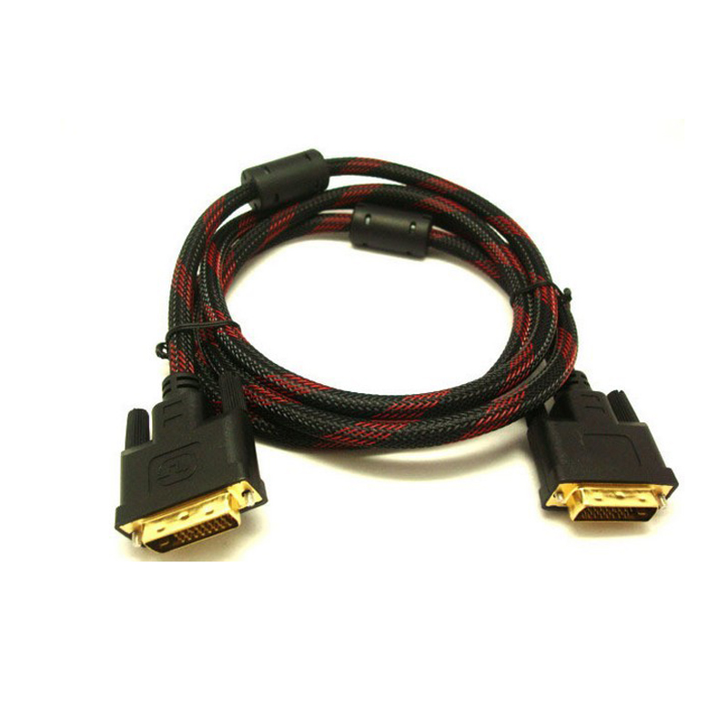 High Speed DVI to DVI Cable 1.5M DVI-D 24+1 Pin Male to Male M/M Signal Gold plated Magnetic Ring Double Ferrite Cores